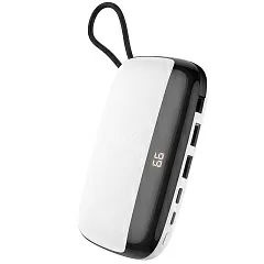 Внешний аккумулятор Hoco S29 10000mAh (встроен. кабель для Lightning) (White) - Фото