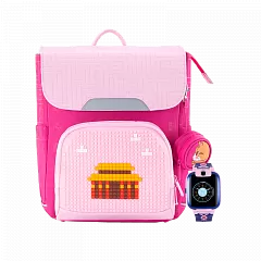 Умные детские часы и рюкзак Xiao Xun Children's Phone Watch And A Backpack (Pink/Розовый) - Фото
