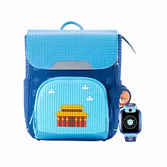 Умные детские часы и рюкзак Xiao Xun Children's Phone Watch And A Backpack (Blue/Синий) - Фото